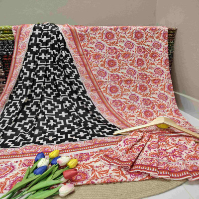 আনস্টিচ বিন হামিদ থ্রি পিস | Premium Digital Print Collection