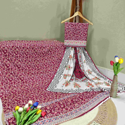 আনস্টিচ বিন হামিদ থ্রি পিস | Premium Digital Print Collection