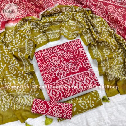 ন্যাচারাল ফ্রাইড কটন বাটিক থ্রি পিস