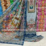 আনস্টিচ জম জম সুইস কটন থ্রি পিস জামা+ওড়না+প্যান্ট